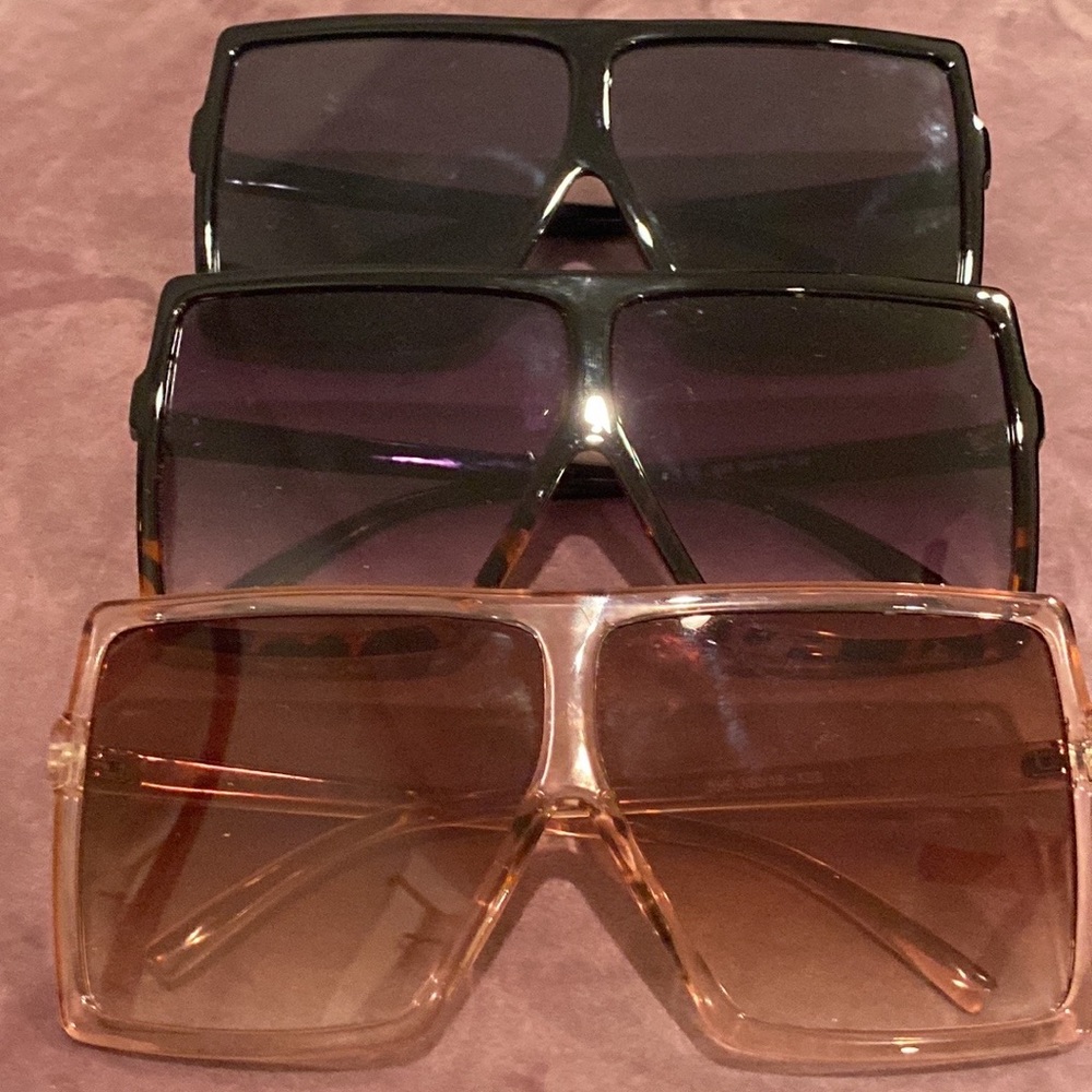 Set of three Miami style sunglasses
